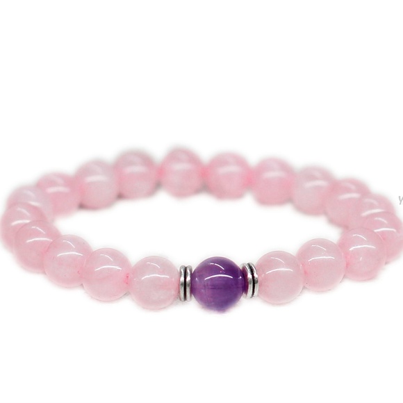 Jewelry - 3/$30 Rose Quartz Amethyst Stress Relief Bracelet